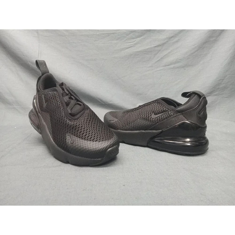 Nike Air Max 270 (PS) Sneakers Mesh Triple Black Size 1.5Y BRAND NEW NO BOX! - Picture 1 of 10